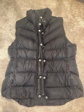 J. Crew Black Quilted Down Puffer Vest